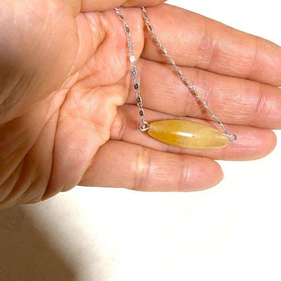 2/$20, Natural Yellow Aventurine Necklace, Genuine Gemstone & Stainless Chain - Picture 9 of 9